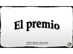 Imagen que muestra el título escrito del Microlocko: "El premio".