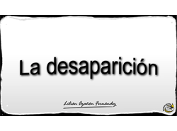 Imagen que muestra el título del Microlocko cuyo título es "La desaparición".